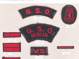 Großbritannien, Sammlung Rangabzeichen, auf Karton getackert