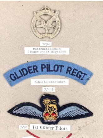 Großbritannien, Sammlung Effekten Glider Pilot, auf...