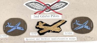 Großbritannien, Sammlung Effekten Glider Pilot, auf Karton getackert