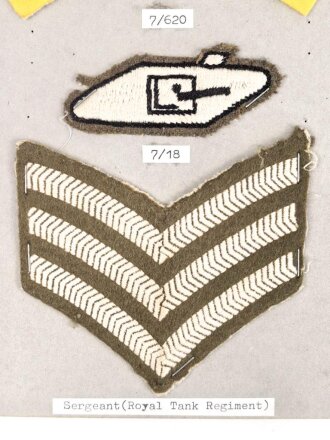 Großbritannien, Sammlung Mützenabzeichen und Rangabzeichen, auf Karton getackert