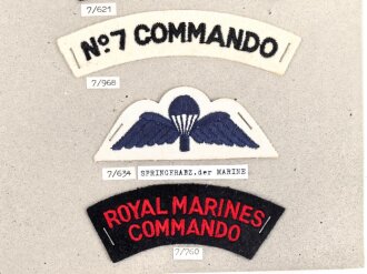 Großbritannien, Sammlung Ärmelabzeichen Marine, auf Karton getackert