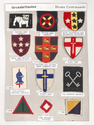 Großbritannien, Sammlung Ärmelabzeichen "...