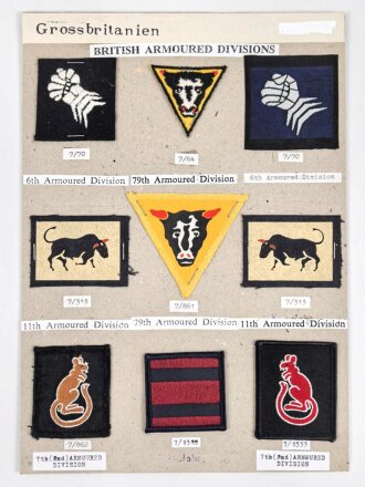 Großbritannien, Sammlung Ärmelabzeichen, auf...