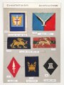 Großbritannien, Sammlung Ärmelabzeichen " British Forces Overseas ", auf Karton getackert