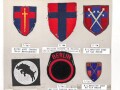 Großbritannien, Sammlung Ärmelabzeichen " Occupation Forces ", auf Karton getackert