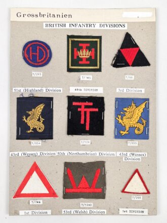 Großbritannien, Sammlung Ärmelabzeichen, auf...