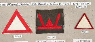 Großbritannien, Sammlung Ärmelabzeichen, auf Karton getackert