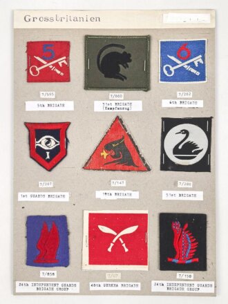 Großbritannien, Sammlung Ärmelabzeichen, auf...