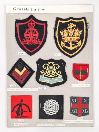 Großbritannien, Sammlung Ärmelabzeichen, auf...