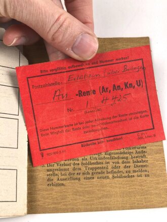Deutscher Volkssturm Wehrmacht "Soldbuch"