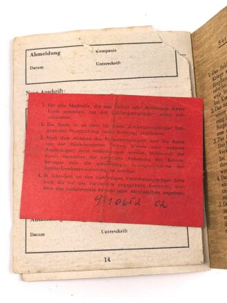 Deutscher Volkssturm Wehrmacht "Soldbuch"