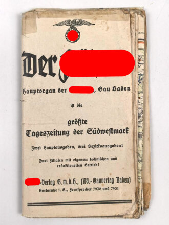 N.S Karte Blatt "Mittelbaden Schwarzwald"...