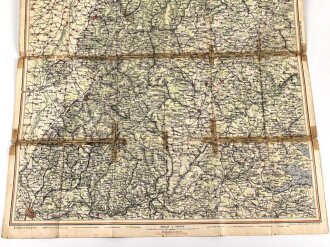 N.S Karte Blatt "Mittelbaden Schwarzwald" herausgegeben von der Tageszeitung "Der Führer", stark gebraucht, Maße: 63 x 94 cm