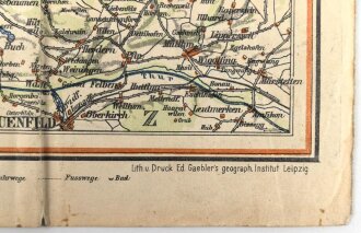 N.S Karte Blatt "Mittelbaden Schwarzwald" herausgegeben von der Tageszeitung "Der Führer", stark gebraucht, Maße: 63 x 94 cm