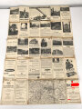 N.S Karte Blatt "Mittelbaden Schwarzwald" herausgegeben von der Tageszeitung "Der Führer", stark gebraucht, Maße: 63 x 94 cm