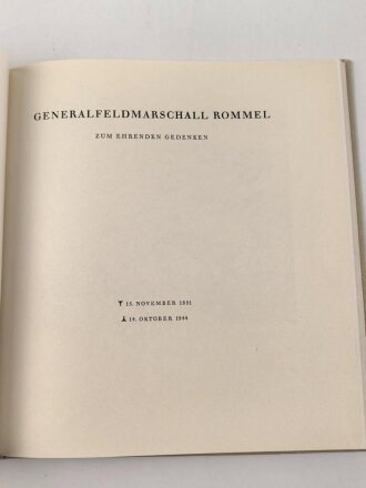 Deutschland nach 1945 "Generalfeldmarschall Rommel - Zum Ehrenden Gedenken" neuwertig in leicht defekter Papierhülle, 100 Seiten