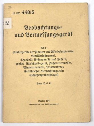 H. Dv. 448/5 "Beobachtungs- und...