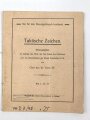 1. Weltkrieg "Taktische Zeichen" datiert 1917, 28 Seiten, mittig geknickt