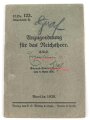 H. Dv. 122. Abschnitt B. "Anzugsordnung für das Reichsheer", datiert 1935, 40 Seiten