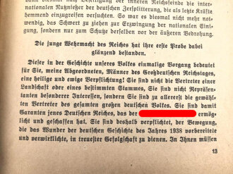 "Der Führer vor dem ersten Reichstag Großdeutschlands Reichtagsrede vom 30. Januar 1939" 62 Seiten, DIN A5