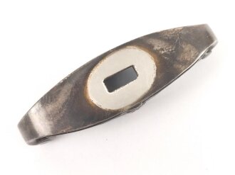 Entnazifizierte Papierstange zum Dolch für Offiziere des Heeres, Buntmetall versilbert, das Hakenkreuz lose beiliegend