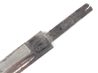 Klinge für ein Extraseitengewehr KS98 der Wehrmacht. Hersteller Höller Solingen, Gesamtlänge 25,5cm