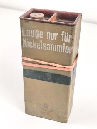 Behälter " Lauge für Nickelsammler" Fl 68424. Originallack, ungereinigtes Stück, leer