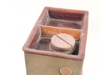 Behälter " Lauge für Nickelsammler" Fl 68424. Originallack, ungereinigtes Stück, leer