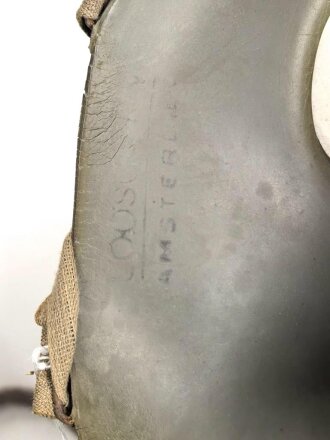 Niederlande, Gasmaske Fatra Fm3A mit 40mm Rundgewinde für den Luftschutz 1939
