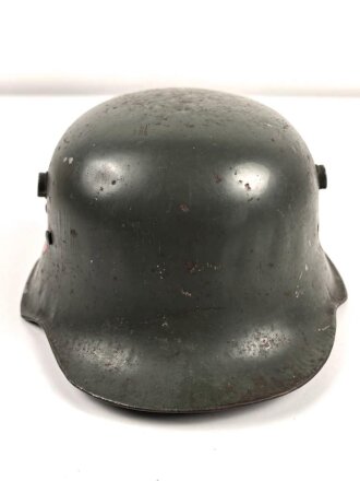 Kinderstahlhelm Heer mit beiden Abzeichen, Originallack