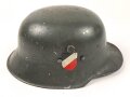 Kinderstahlhelm Heer mit beiden Abzeichen, Originallack
