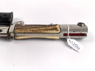 Extraseitengewehr KS98 mit Hirschhorngriffschalen. Hersteller Hörster Solingen, ungereinigtes Stück