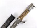 Extraseitengewehr KS98 mit Hirschhorngriffschalen. Hersteller Hörster Solingen, ungereinigtes Stück