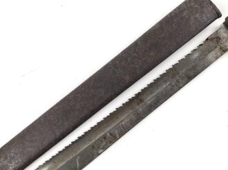 1.Weltkrieg Preussen, Seitengewehr M 1898/05 mit Sägerücken. Hersteller Haenel Suhl, Abnahme von 1916. Ungereinigtes Stück
