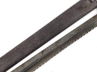 1.Weltkrieg Preussen, Seitengewehr M 1898/05 mit Sägerücken. Hersteller Haenel Suhl, Abnahme von 1916. Ungereinigtes Stück