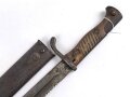1.Weltkrieg Preussen, Seitengewehr M 1898/05 mit Sägerücken. Hersteller Haenel Suhl, Abnahme von 1916. Ungereinigtes Stück