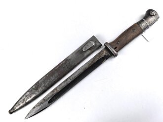Seitengewehr M84/98 für K98 der Wehrmacht. Nummergleiches Stück, cof44, ungereinigt