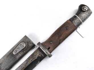 Seitengewehr M84/98 für K98 der Wehrmacht. Nummergleiches Stück, cof44, ungereinigt