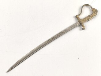 Kaiserreich, Brieföffner in Form eines Säbels. Gesamtlänge 20cm, auf der Klinge " Heidelberg"