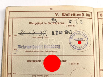 Wehrpaß Heer, eingestellt am 11.10.37 bei 15. ( E) Komp. Inf. Rgt.31 Glauchau