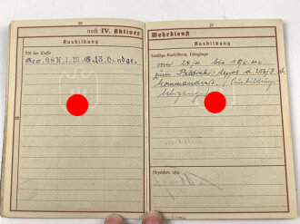 Wehrpaß Heer, eingestellt am 11.10.37 bei 15. ( E) Komp. Inf. Rgt.31 Glauchau