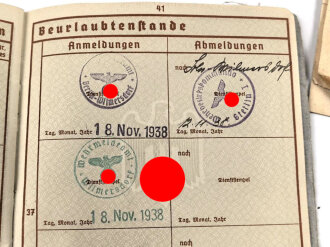 Wehrpaß Heer, eingestellt am 1.8.1938 bei 10./ Flak Regiment 2 Prenzlau
