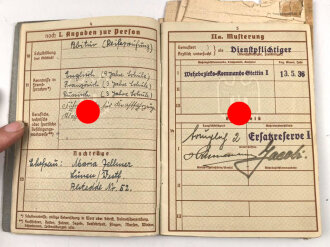 Wehrpaß Heer, eingestellt am 1.8.1938 bei 10./ Flak Regiment 2 Prenzlau