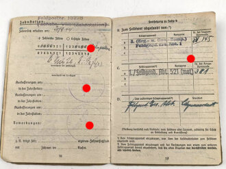 Soldbuch Heer, ausgestellt 19.Februar 1941 bei Feldgendarmerie Abteilung (mot) 692, 3. Kompanie