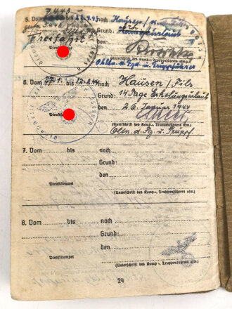 Soldbuch Heer, ausgestellt 19.Februar 1941 bei Feldgendarmerie Abteilung (mot) 692, 3. Kompanie