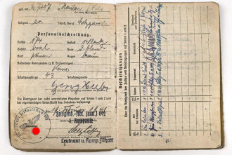 Soldbuch Heer, ausgestellt 19.Februar 1941 bei Feldgendarmerie Abteilung (mot) 692, 3. Kompanie
