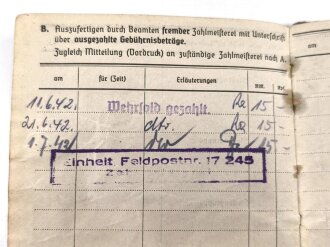 Soldbuch Heer, ausgestellt 11.3.39 bei Nachrichten Abteilung 60