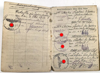 Soldbuch Heer, ausgestellt 11.3.39 bei Nachrichten Abteilung 60