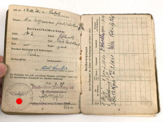 Soldbuch Heer, ausgestellt 11.3.39 bei Nachrichten Abteilung 60