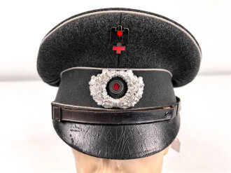 Deutsches Rotes Kreuz III.Reich, Schirmmütze für Mannschaften in gutem Zustand, Kopfgrösse 56, Lederschirm